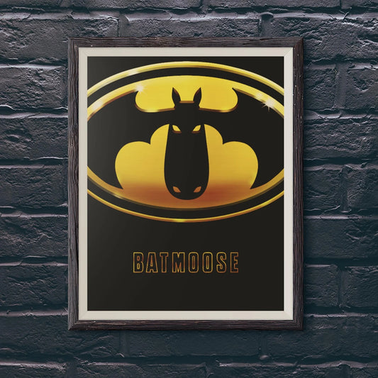 Batmoose Movie Poster - Funny Moose Superhero Art Print