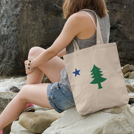 Maine Flag Tote Bag - Maine Pine Tree Flag Gift Bag