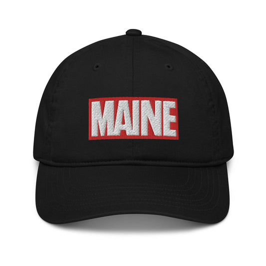 Maine Marvel Dad Hat - Funny Maine Comics Baseball Cap