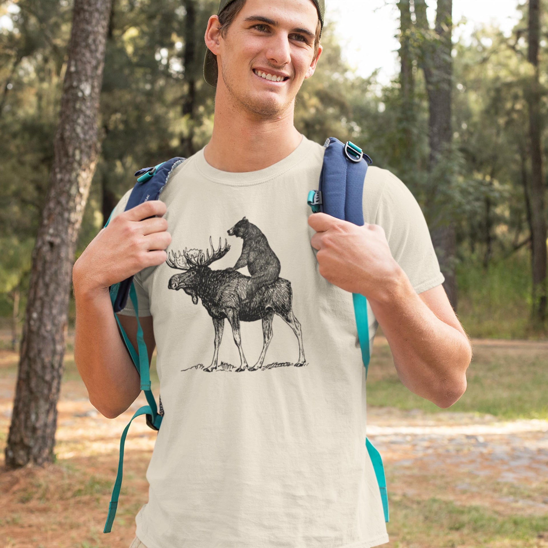 Mooseback Bear Shirt Funny Moose Tee Bear Riding Moose T-shirt