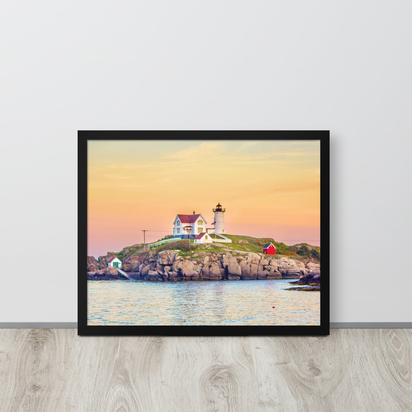 Nubble Light Sunset at York Beach Photo Print