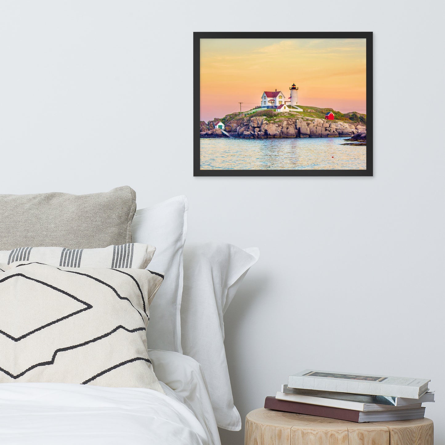 Nubble Light Sunset at York Beach Photo Print
