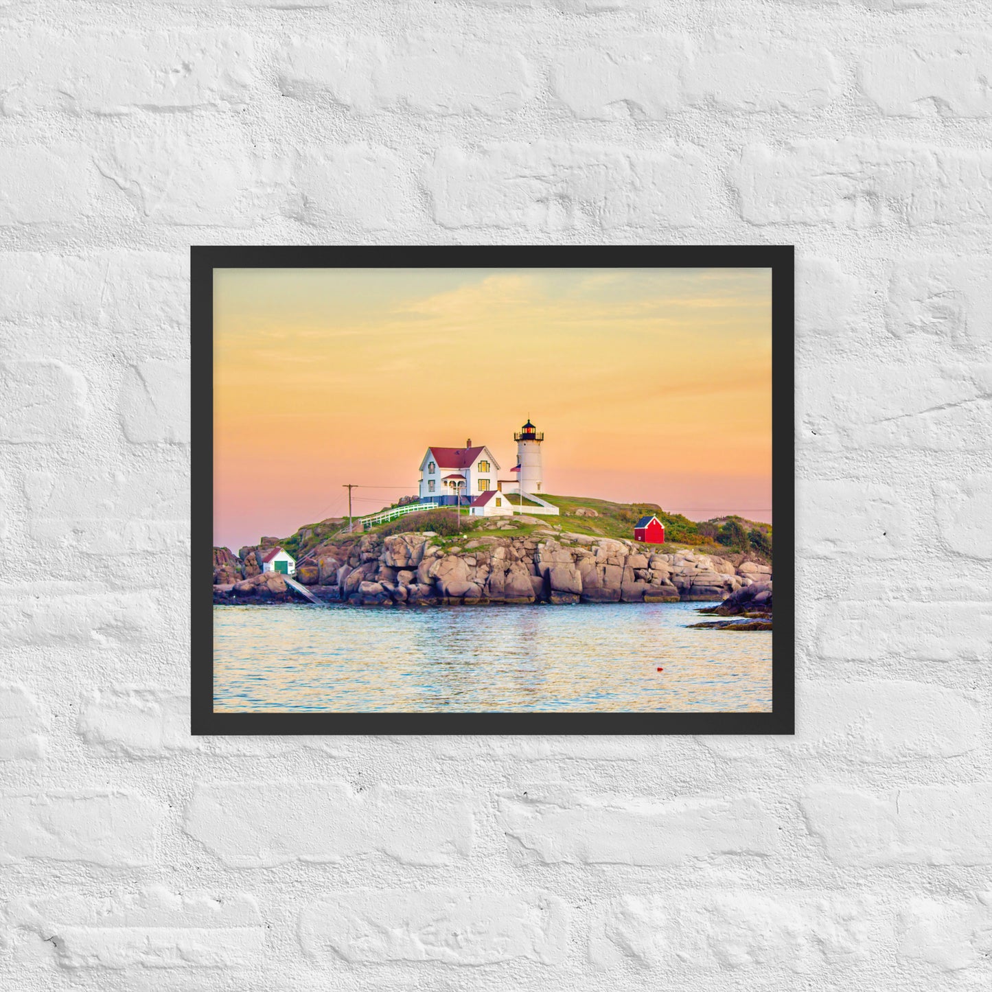 Nubble Light Sunset at York Beach Photo Print