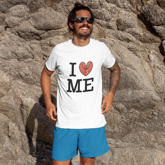 I Love Maine Eco-Tee - Sustainable Clothing - I Love ME Shirt - Organic and Recycled T-shirt - Mainer Apparel - Maine Lobster Gift